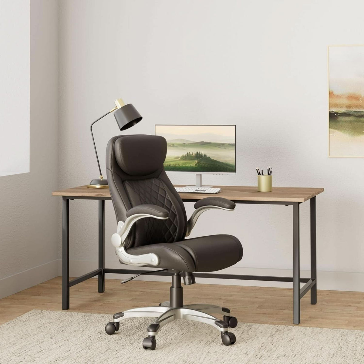 Ergonomic Office Chair With Adjustable Lumbar Support Black-1