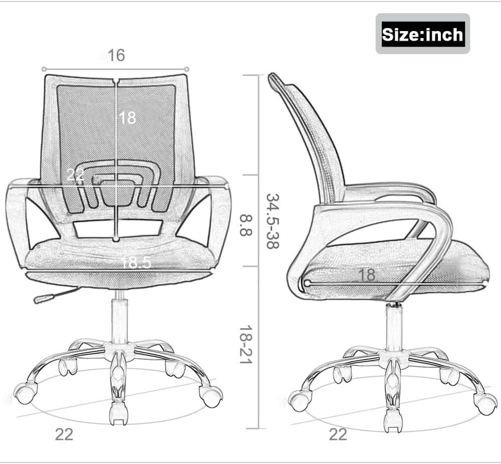 Green Ergonomic Mesh Office Chair With Lumbar Support-2