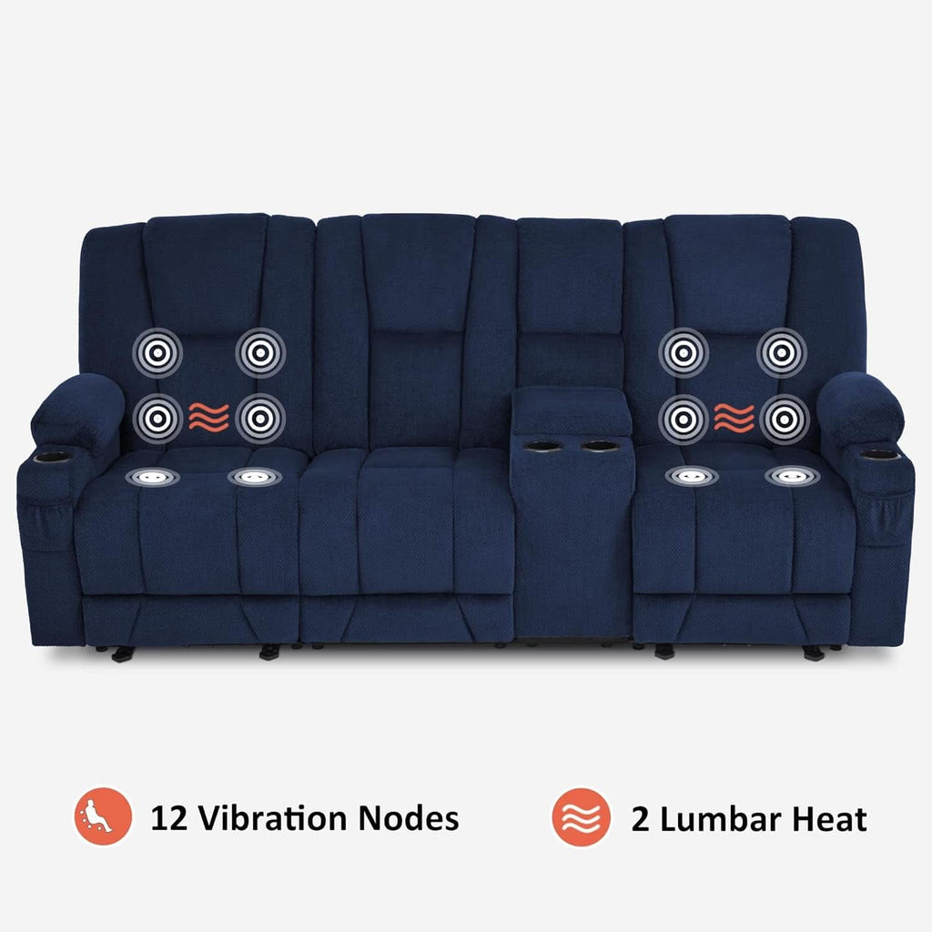 Navy Ultra Premium Zero Gravity Massage Recliner Sofa-4