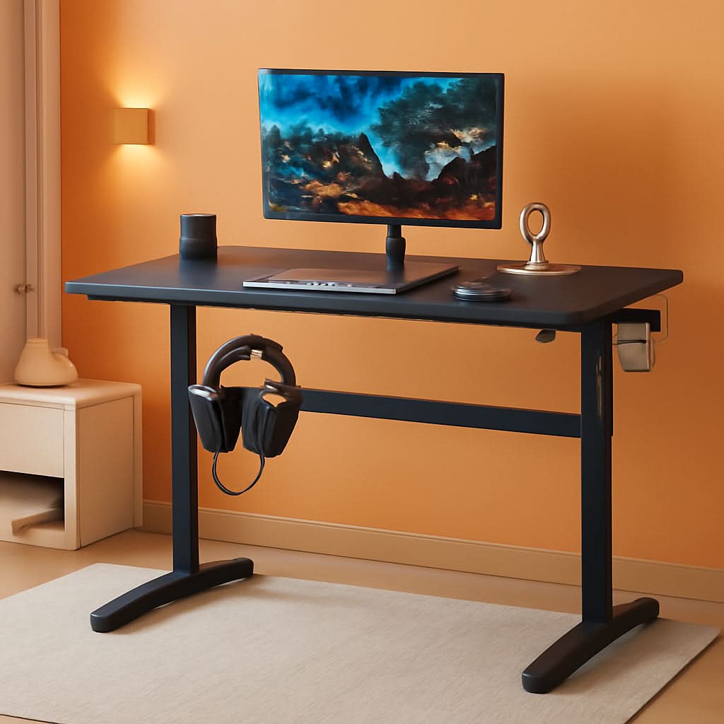 Extra Large Ergonomic Gaming Desk with Cup Holder-0