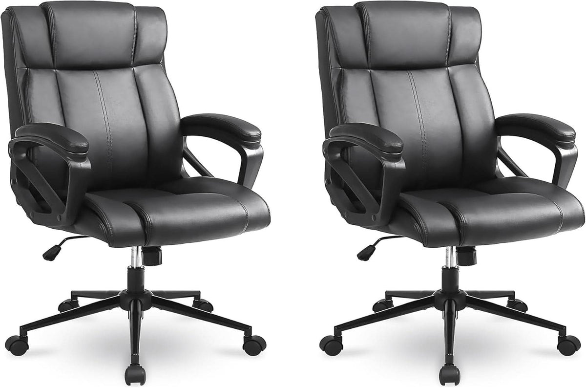 Black Ergonomic Office Chair With Adjustable Lumbar Support-1
