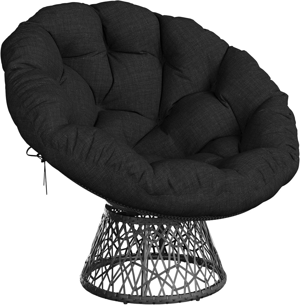 Papasan Chair 40 Inch All Black Ergonomic Comfortable-0