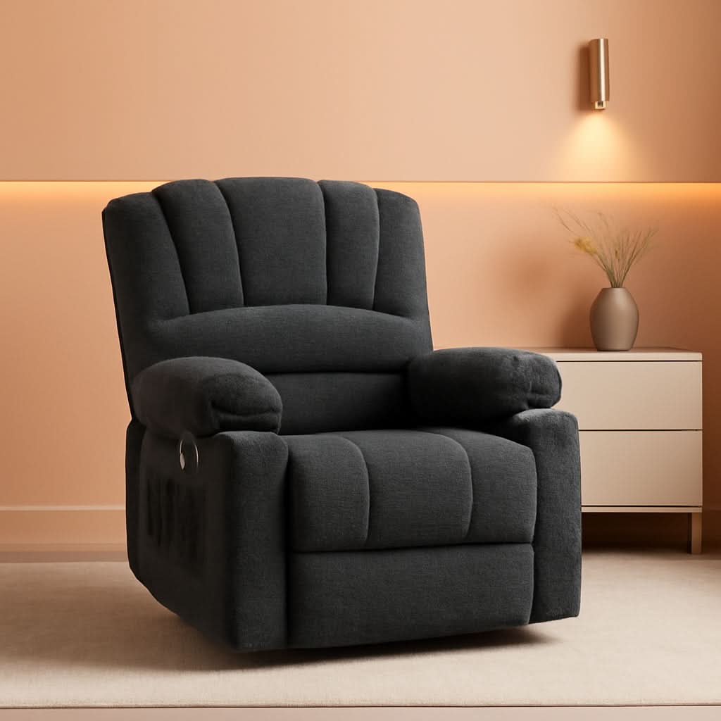 Dark Grey Power Lift Recliner With Massage And USB Charging-0