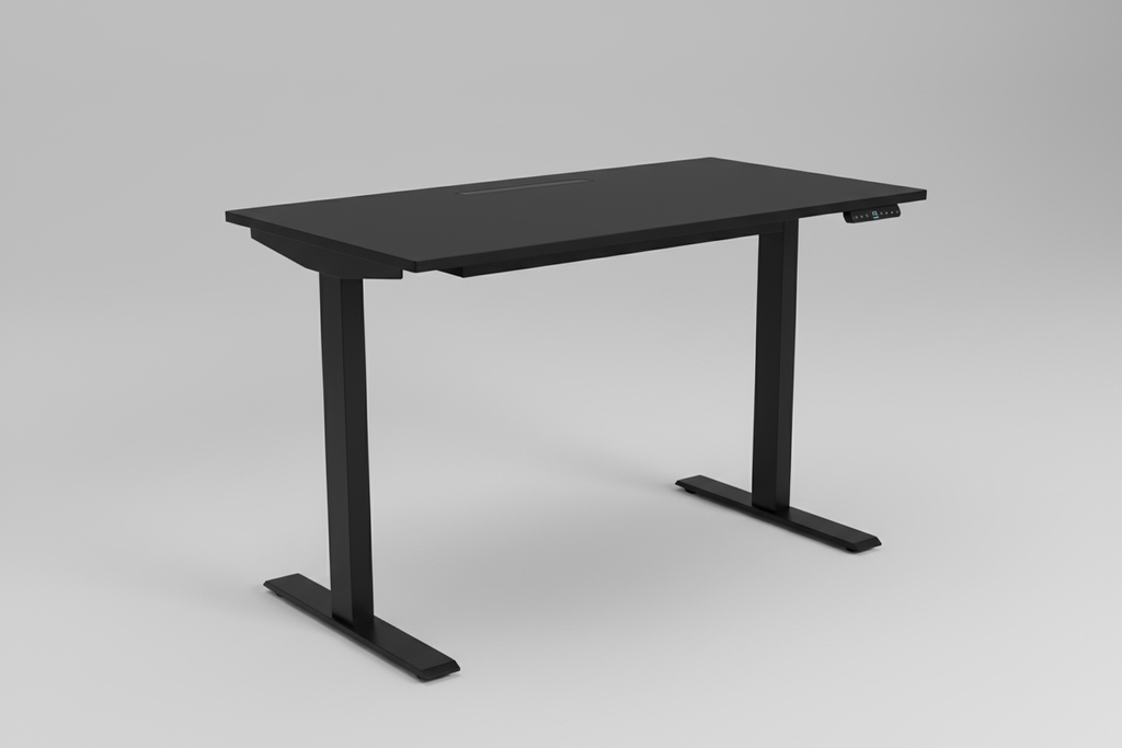 48 inch all-black adjustable computer desk studio photo