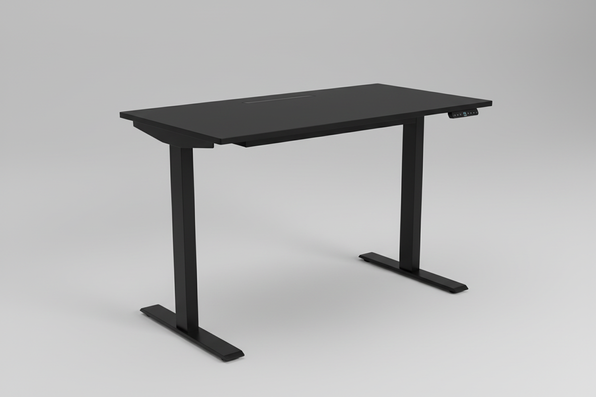 48 inch all-black adjustable computer desk studio photo