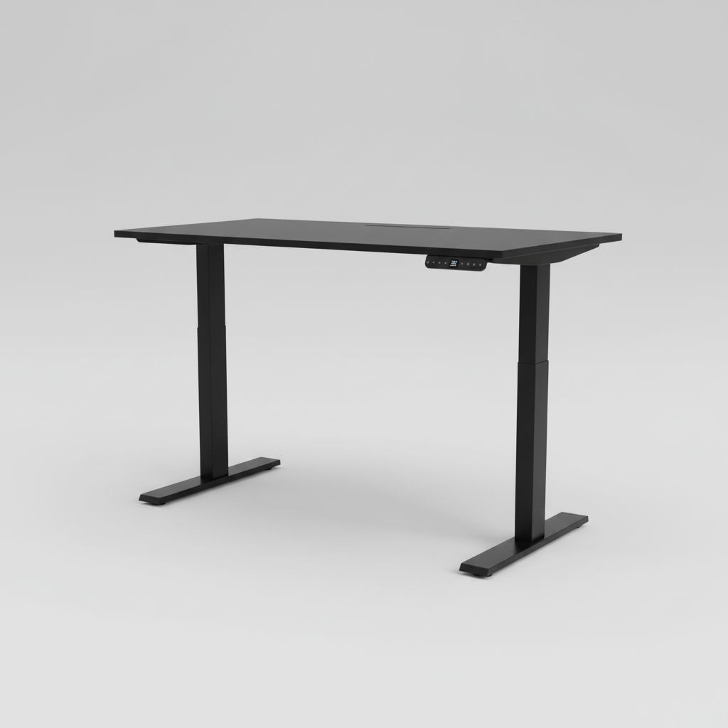 Black adjustable computer desk studio photo
