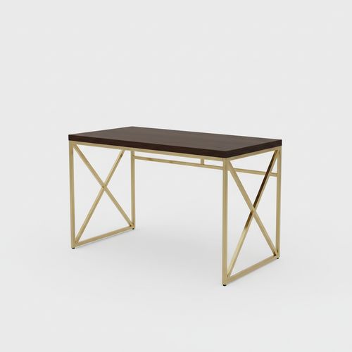 Espresso and gold writing desk studio photo