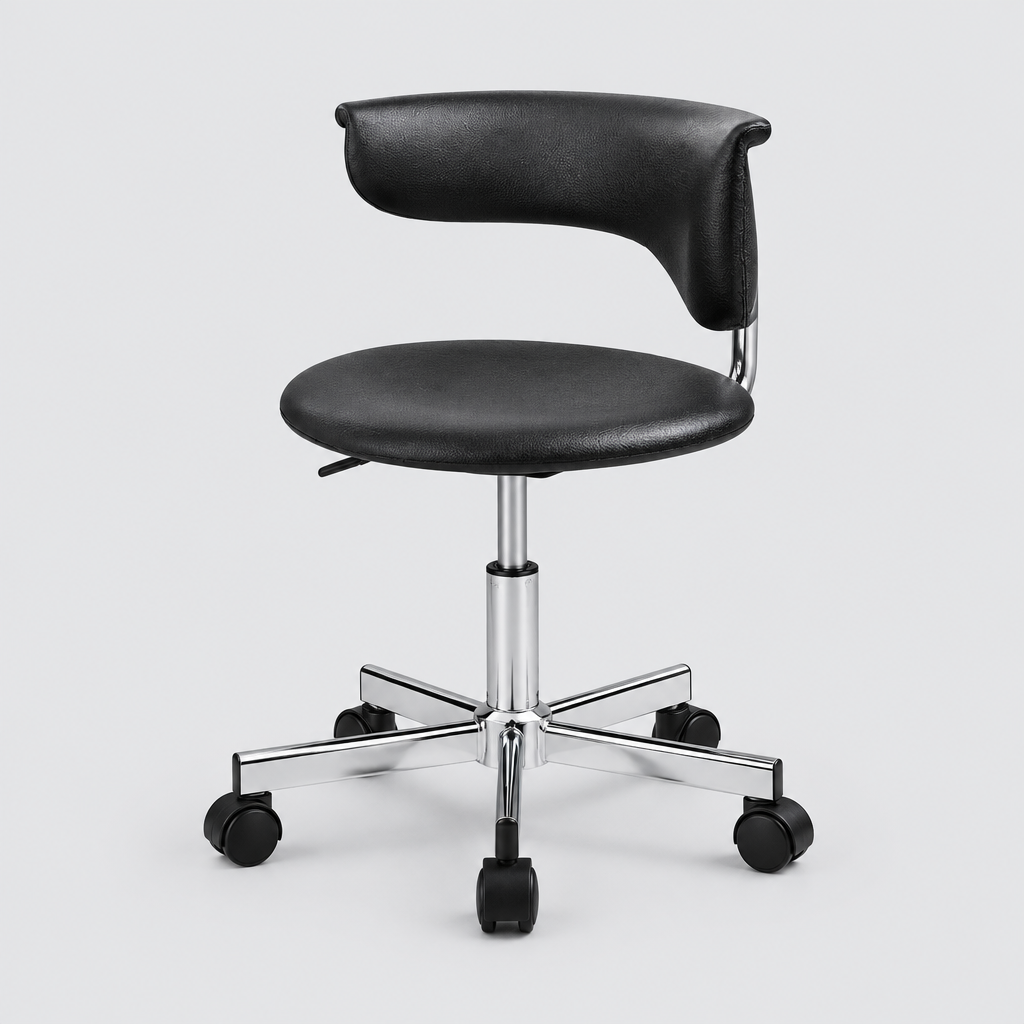 Black and silver conference office chair studio photo