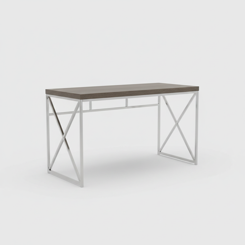 Taupe and silver computer desk studio photo