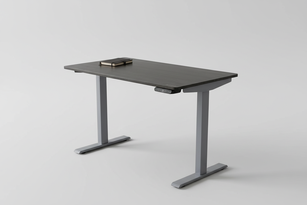 48 inch black and gray adjustable standing desk studio photo